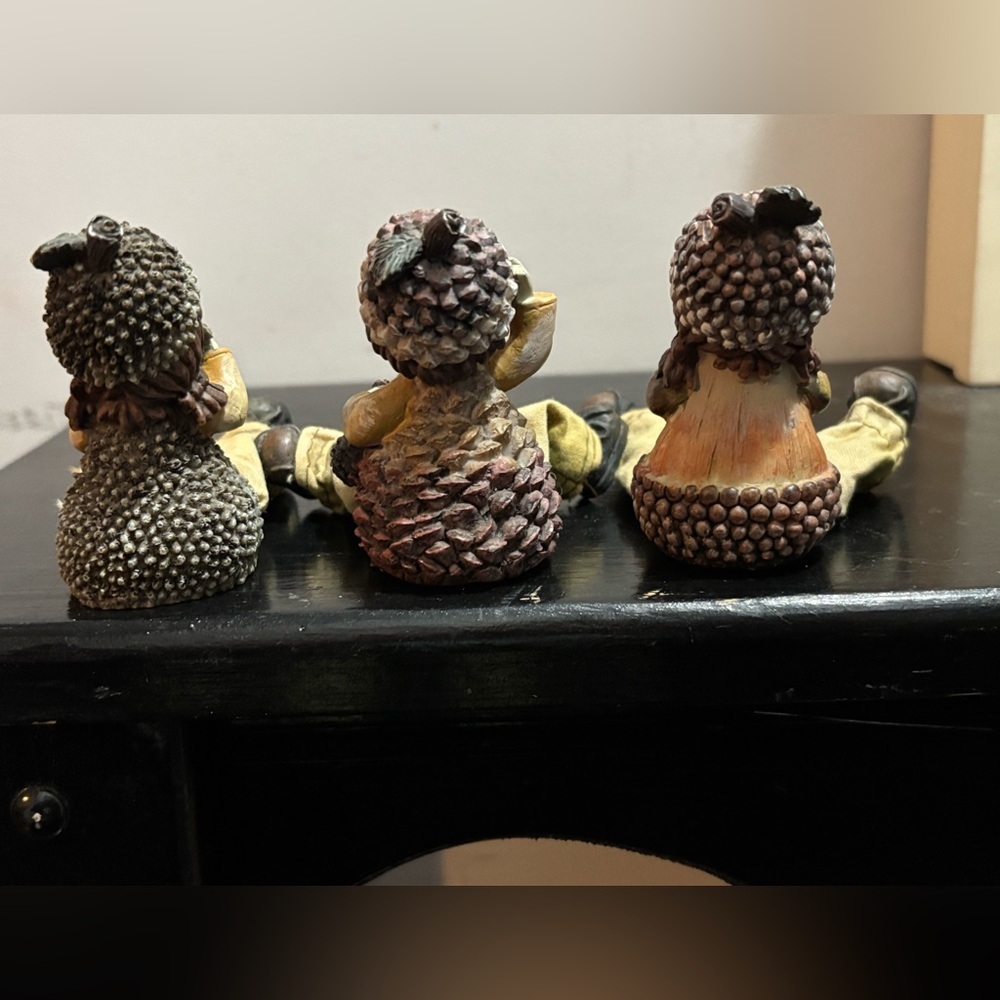 Acorn Gnomes Scarecrow Kids set of 3 shelf sitters figurines 1970s vtg inspired - Picture 3 of 3